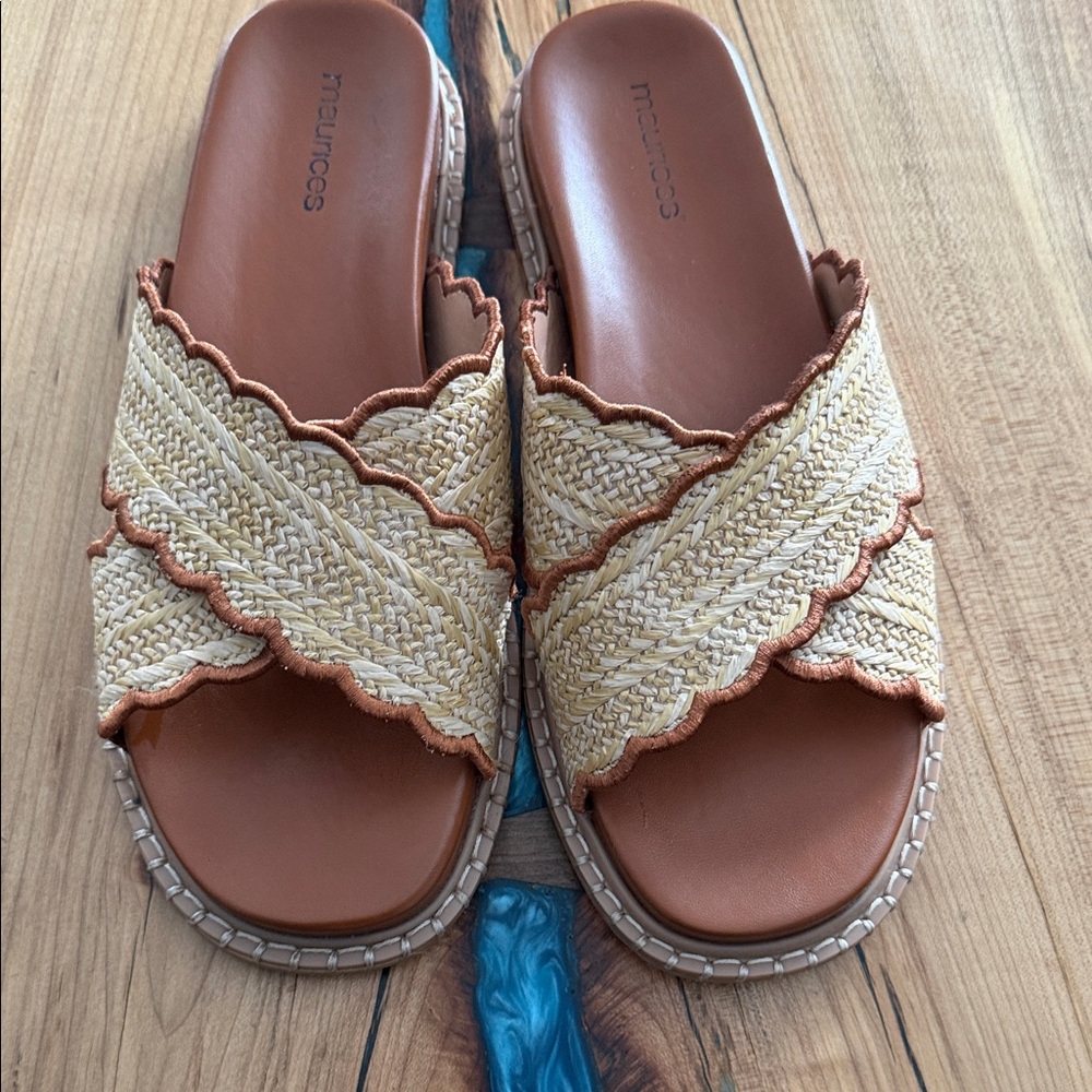 Maurices Woven Tan and Brown Sandals